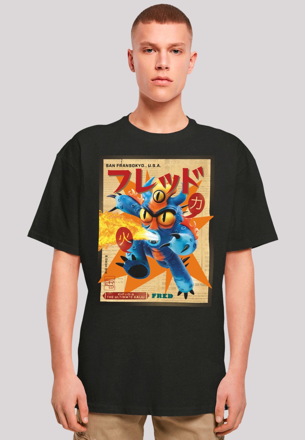 

Футболка с принтом BIG HERO 6 FRED NEWSPAPER F4NT4STIC, черный