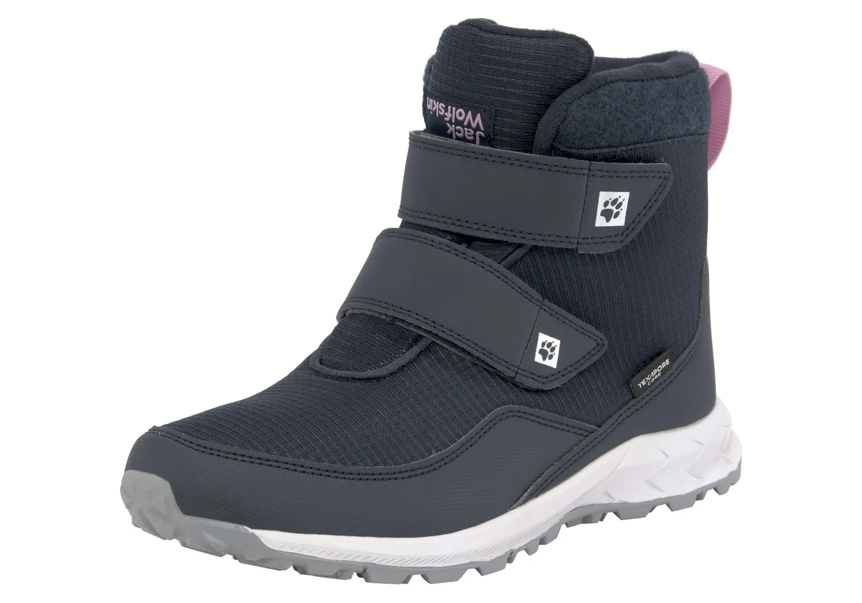 

Уличные зимние ботинки Jack Wolfskin "POLAR FOXX TEXAPORE K", водонепроницаемые и утепленные, с застежкой-липучкой, розовый