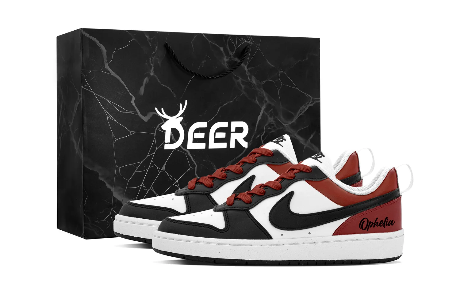 Nike Кроссовки для скейтбординга Court Borough DEER Paris красные кожаные устойчивые к истиранию и скольжению