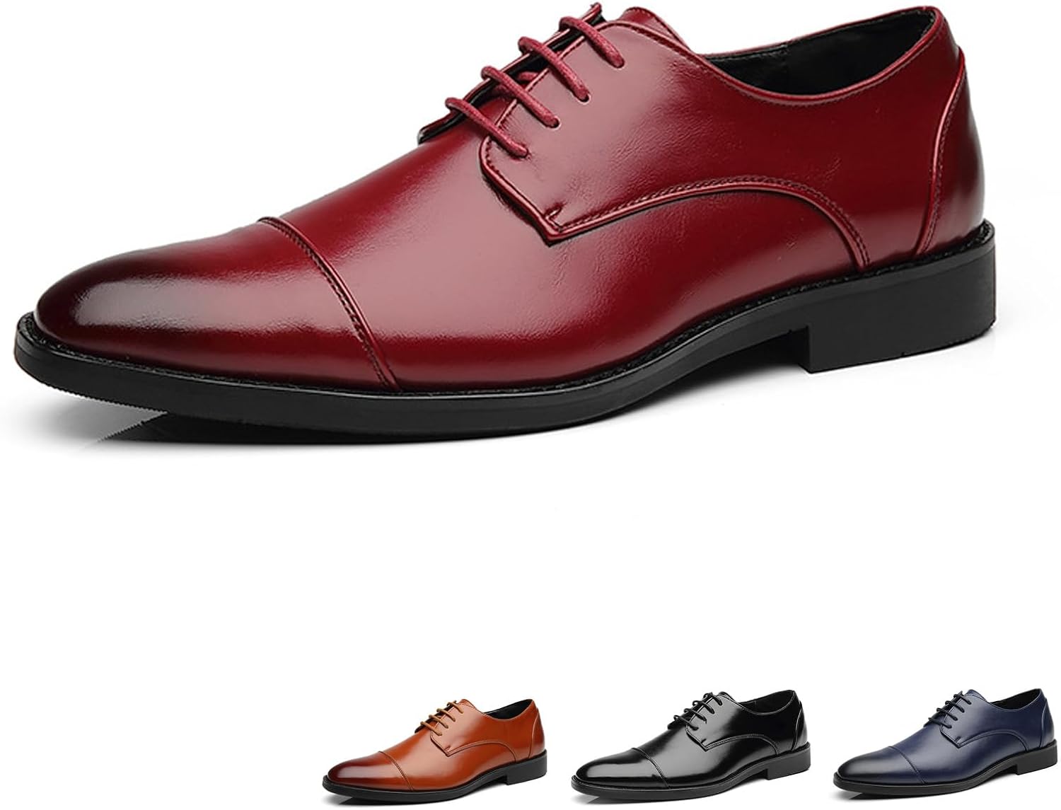 

Мужские классические формальные оксфорды из кожи с массивным каблуком, модные, легкие, с заостренным носком, низкие, на шнуровке, с небольшим устойчивым каблуком, деловые туфли для свадьбы и работы Nsneond, красный