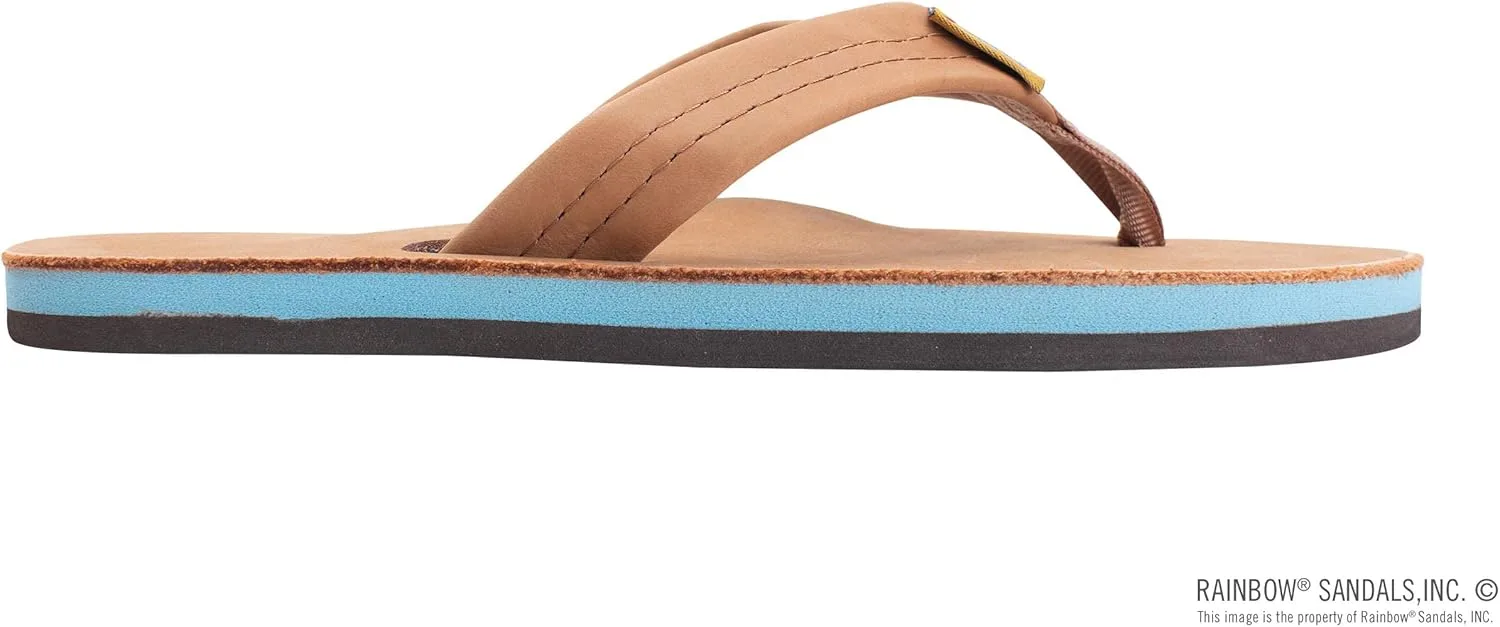 Мужские классические кожаные сандалии Радужные Rainbow Sandals, светло-голубой/светло-голубой — фото 4