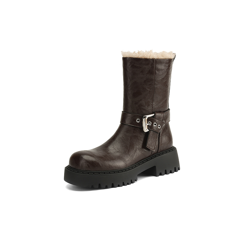 Yeezyy Reezy Коричневые женские полусапожки на каблуке 5 см, цвет Brown