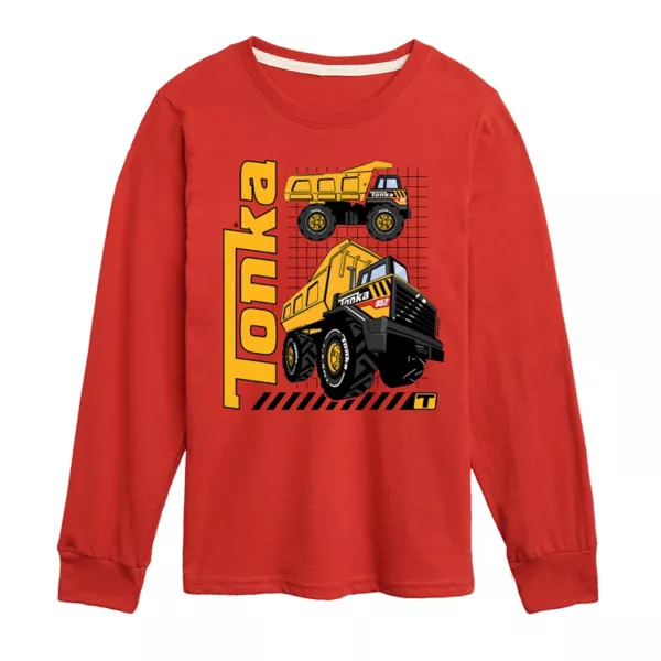

Футболка с длинным рукавом и принтом «грузовики» для мальчиков 8-20 лет Tonka, красный