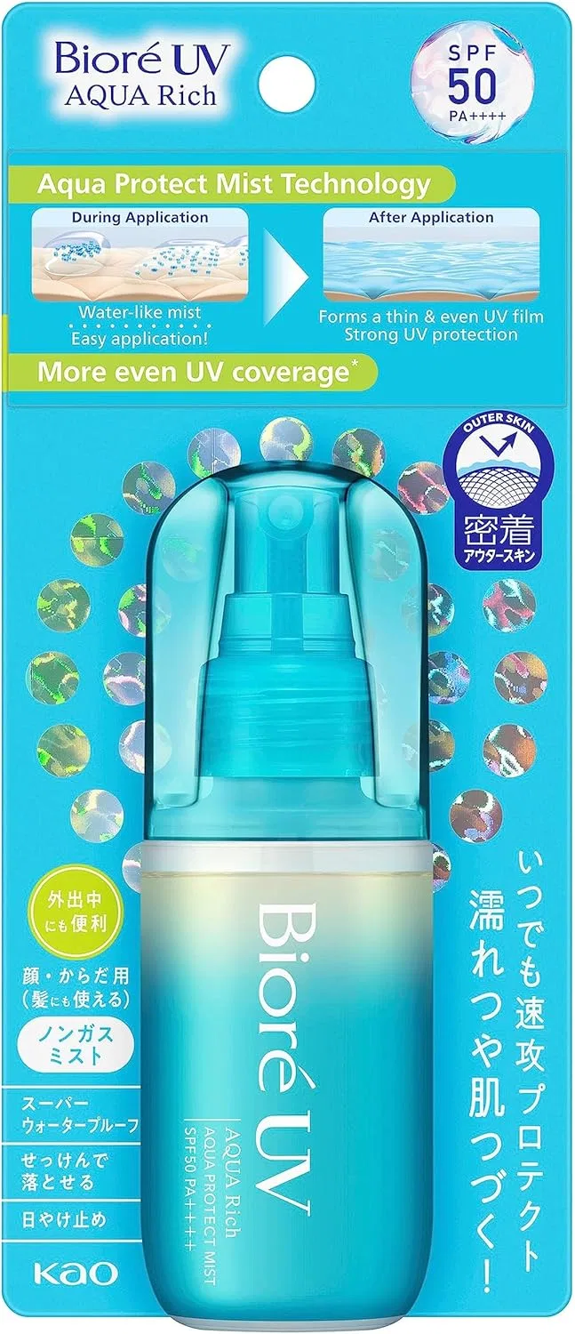 Солнцезащитный спрей Biore UV Aqua Rich Aqua Protect Mist SPF50+ PA++++ 60 мл — фото 4