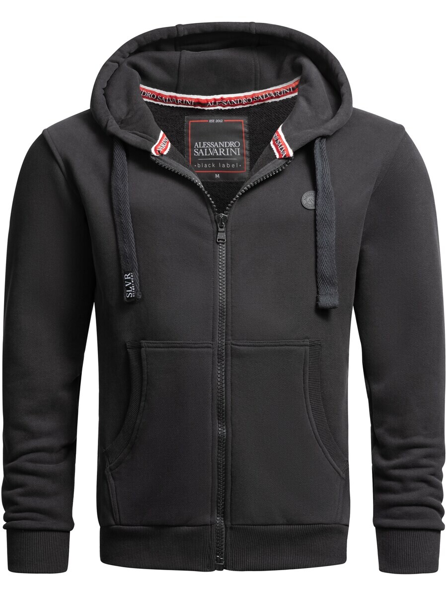 

Толстовка с капюшоном на молнии Alessandro Salvarini Zip-Up Hoodie Lomborio, черный