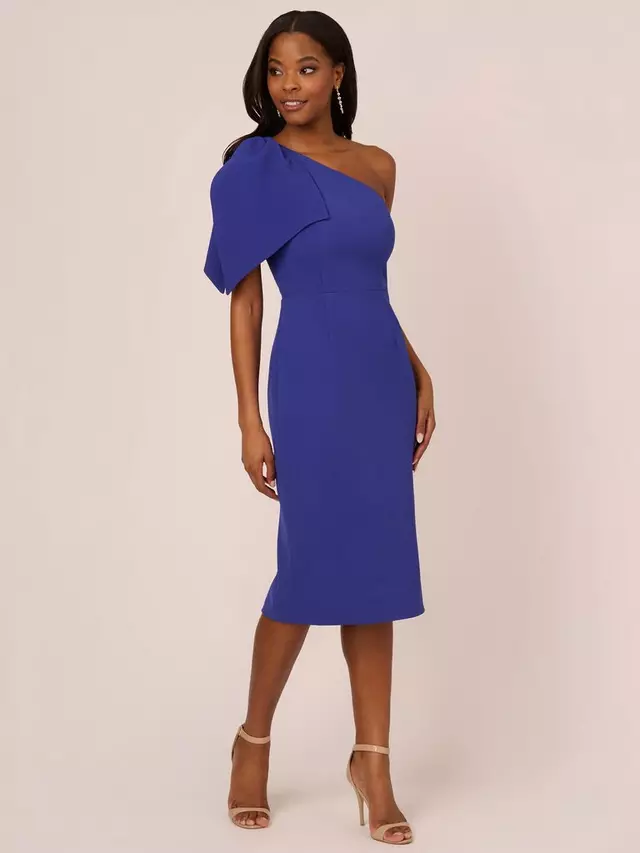 

Платье Adrianna Papell Asymmetric Bow Midi, цвет disco indigo