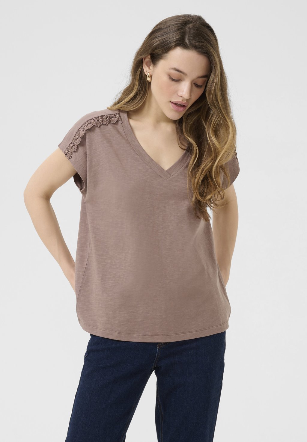 

Футболка с принтом Kaffe, коричневый