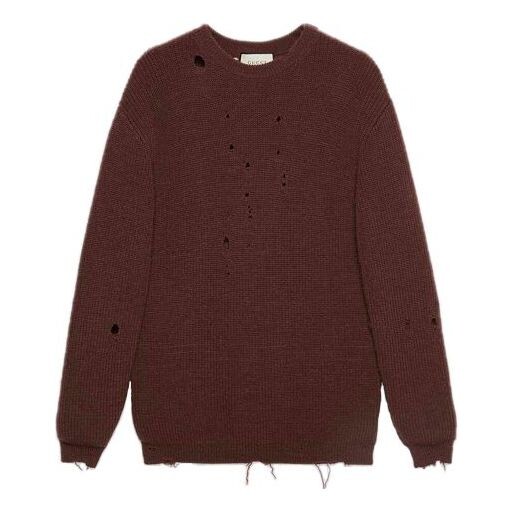 

Свитер rib knit wool oversize jumper 'brown' Gucci, коричневый