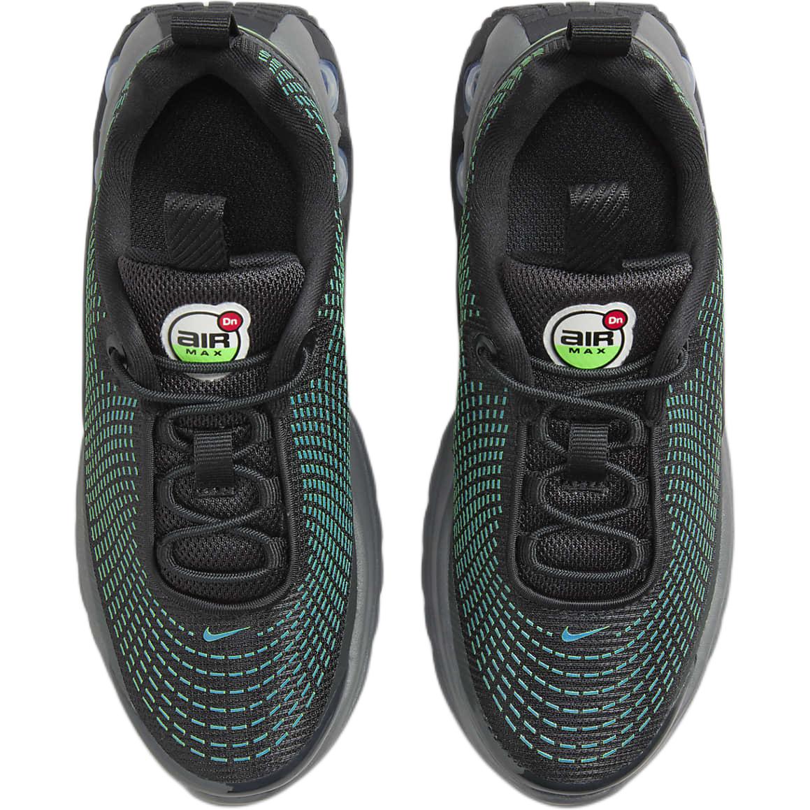 Детские повседневные кроссовки Nike Air Max Dn с амортизацией и дышащим верхом низкие черно-зеленые для детей 3-7 лет — фото 4