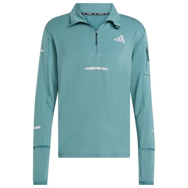 

Футболка для бега Adi365 climawarm+ с застежкой-молнией на половину длины Adidas, Preloved Teal