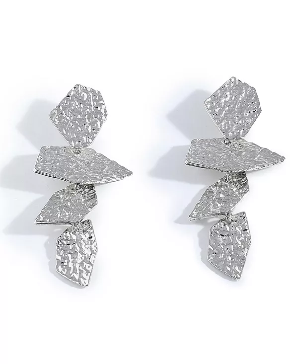 

Женские белые серьги-подвески с вмятинами Sohi, silver