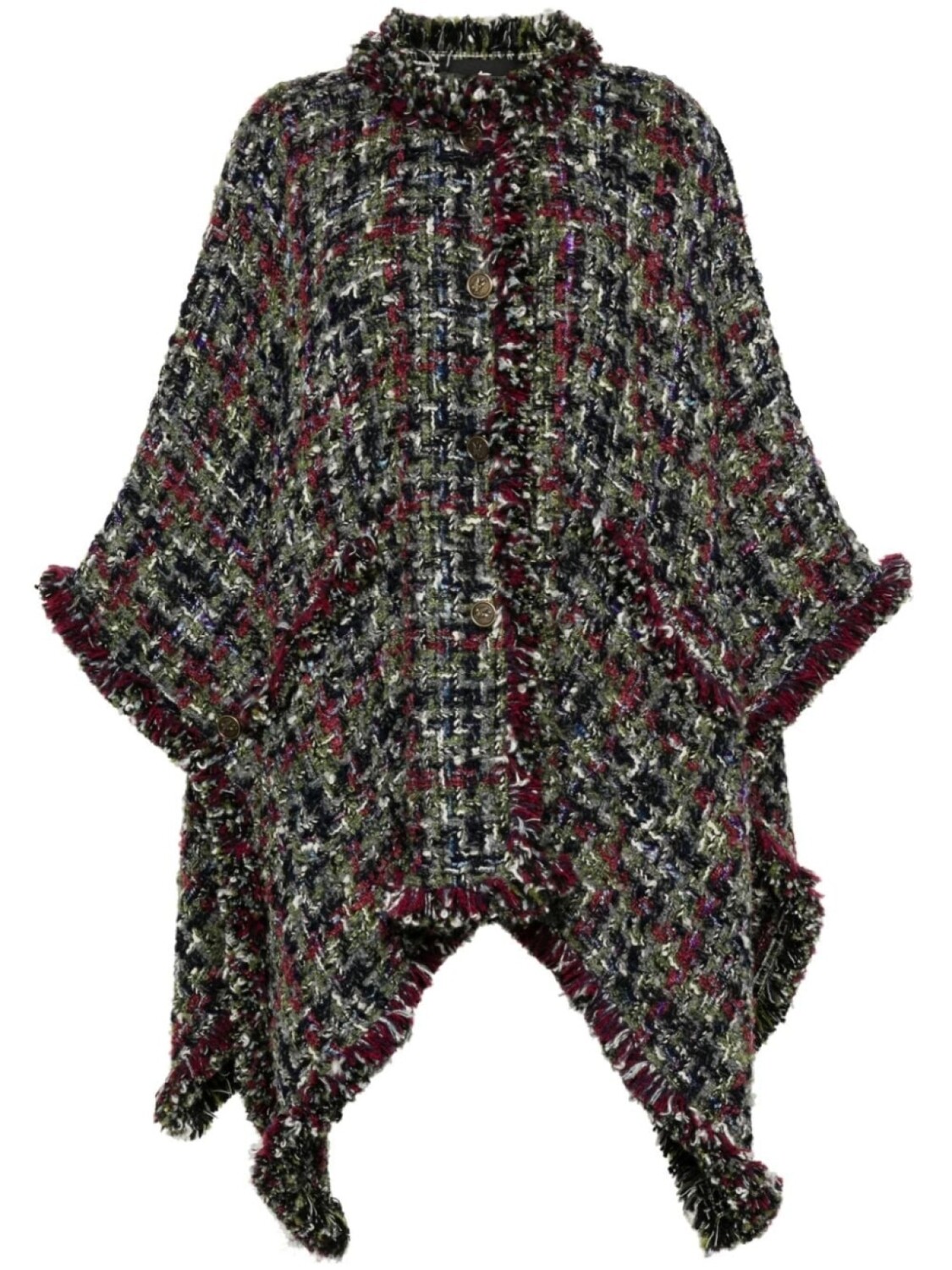 

ETRO твидовый плащ с пуговицами, зеленый