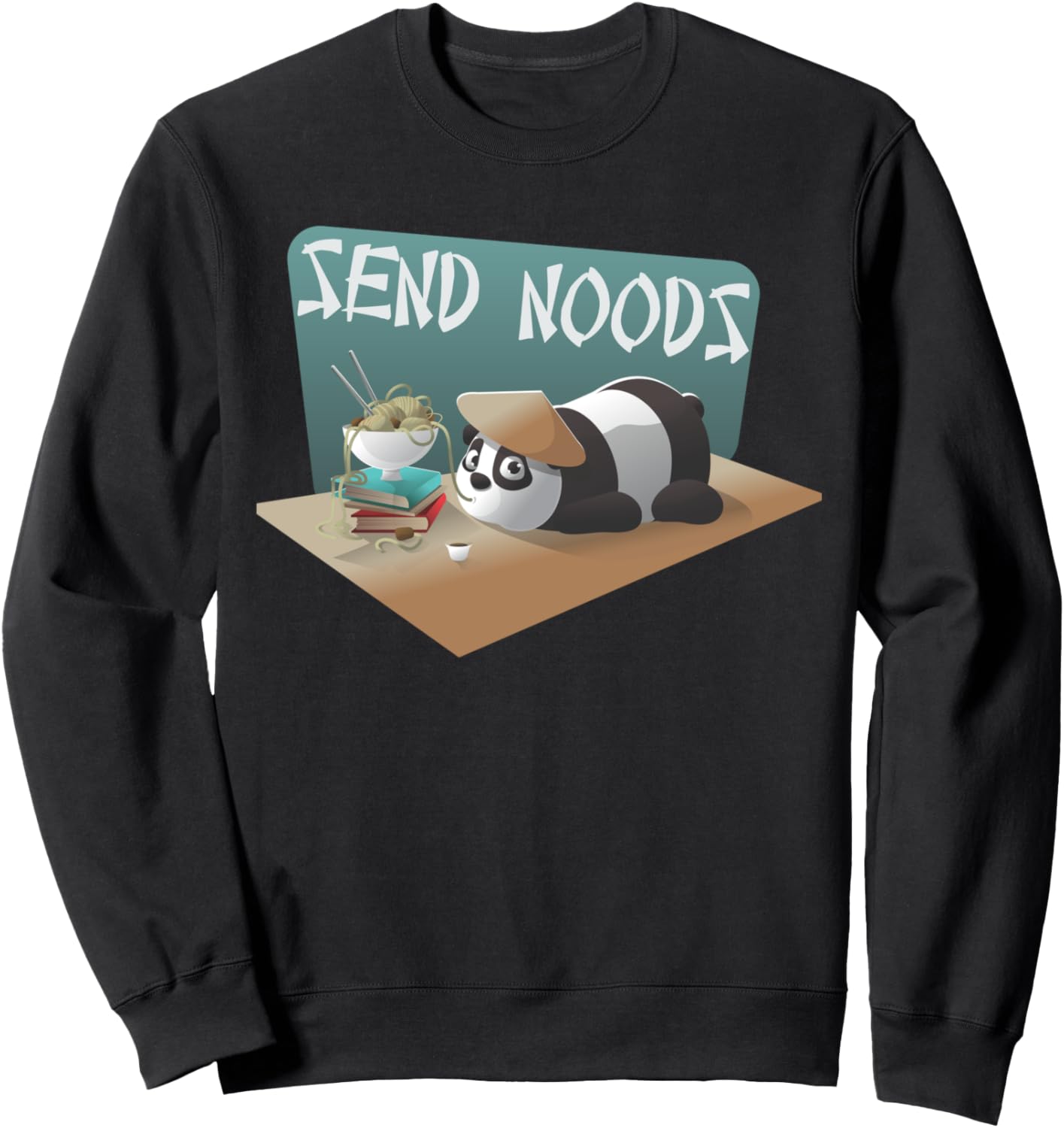

Толстовка с забавным намеком «Send Noods Panda Ramen Noodle» Send Noods Funny Ramen Shop, черный