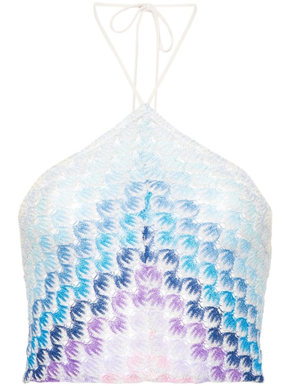 

Missoni топ с вырезом халтер и узором зигзаг, синий