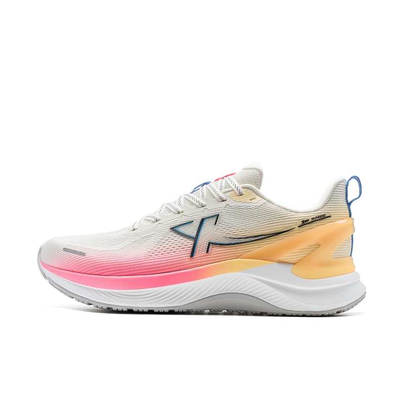 

XTEP Кроссовки Stride ET Rebound с низким верхом, износостойкие и нескользящие, мужские, цвет белый, розовый