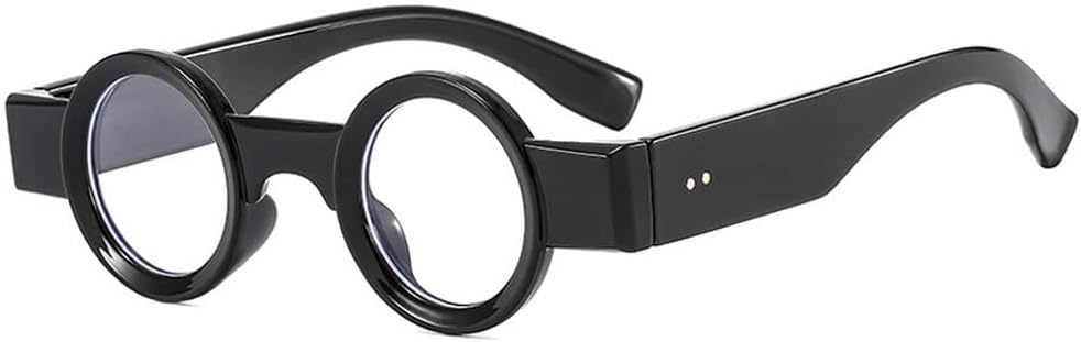 

Популярные модные маленькие круглые солнцезащитные очки для женщин в стиле ретро-панк, солнцезащитные очки UV400 для мужчин, прозрачные линзы Ocean, модные солнцезащитные очки с заклепками TKKTLLT, Black Clear