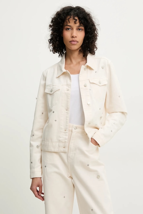 

Хлопковая куртка Moschino Jeans, бежевый