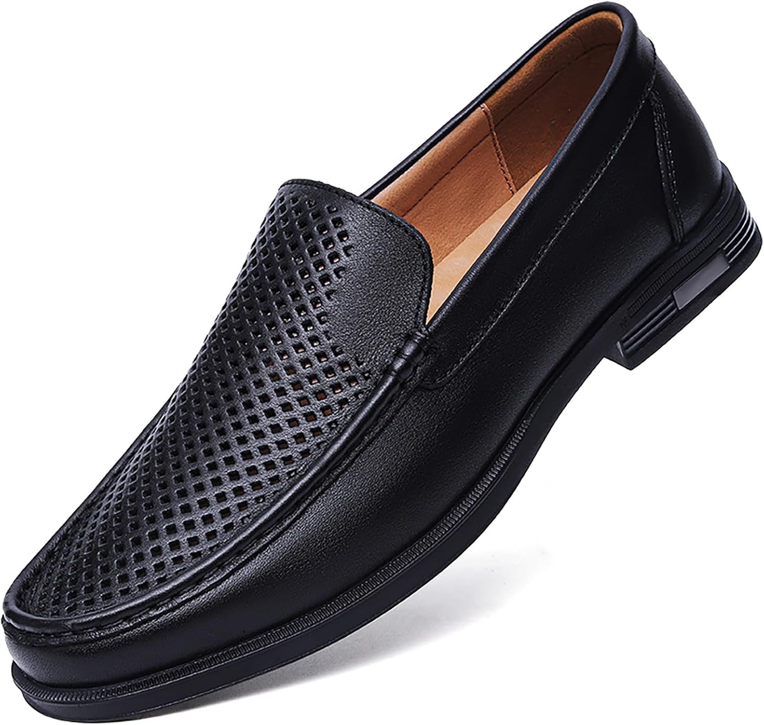 

Мужские кожаные лоферы без шнурков, модные, роскошные, с круглым носком, низким каблуком, деловые туфли и работы в офисе Forevercan, черный