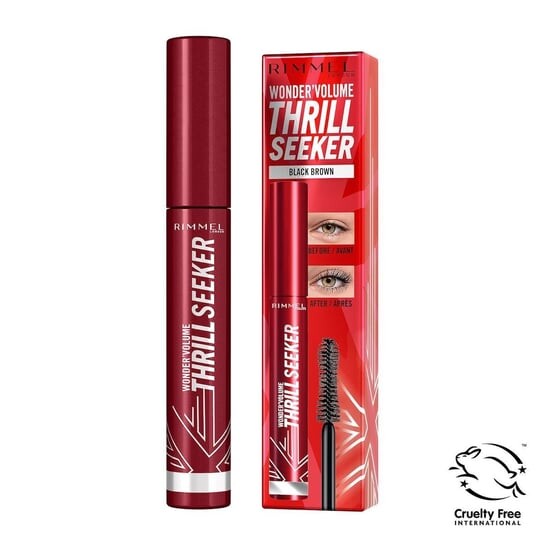 

Тушь для ресниц, удлиняющая и придающая объем 002 Black Brown, 8 мл Rimmel, Thrill Seeker