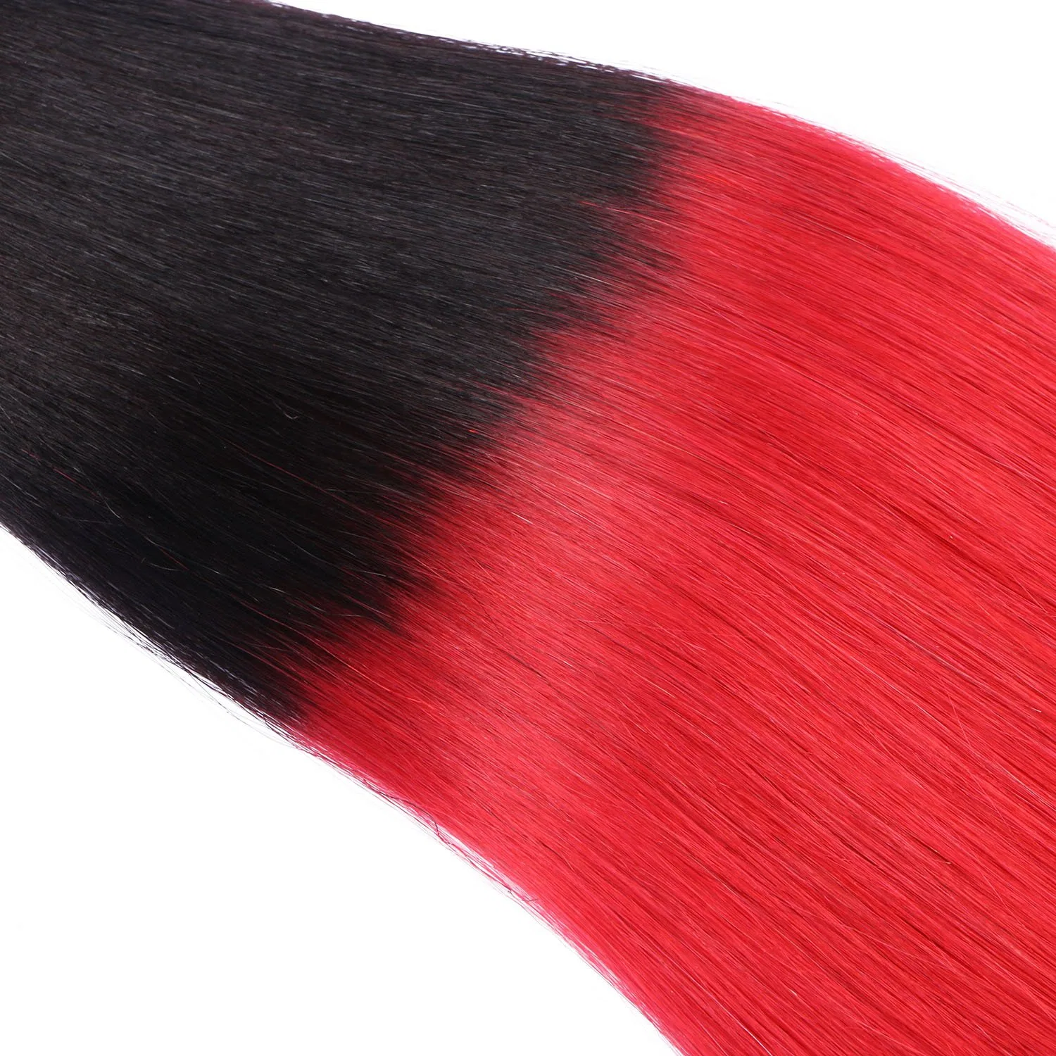 Накладные пряди с кератиновым креплением U-Tip #1B/Red Ombre от novon Hair Extensions, 40 см, 100 г Novon — фото 2