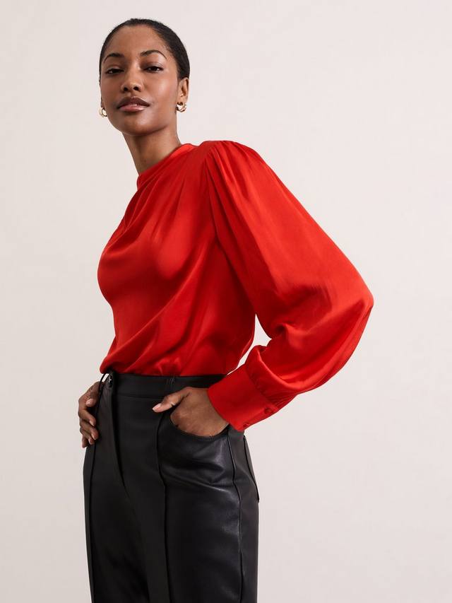 

Атласный драпированный топ danica Phase Eight, красный