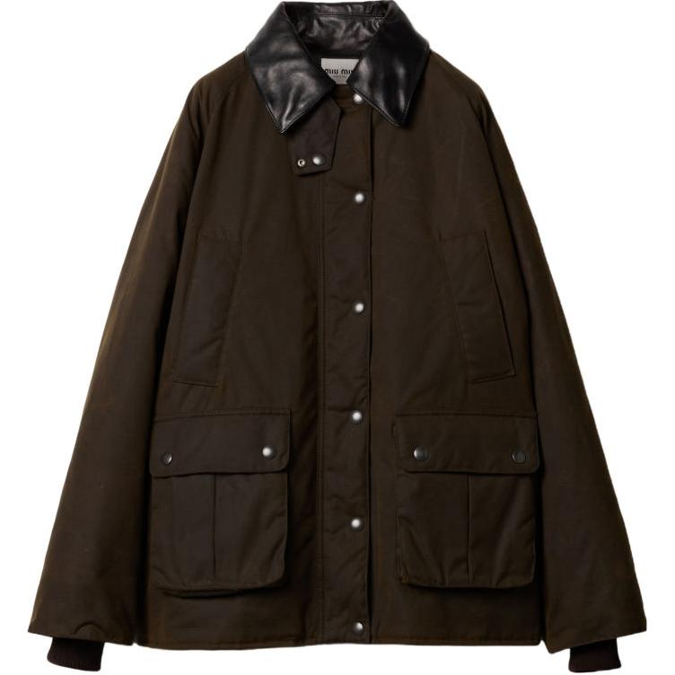 

MIU MIU Вощеная куртка блузон, Ebony