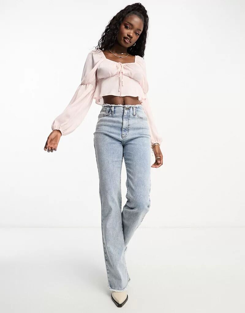 

Атласная блузка с завязками спереди Miss Selfridge