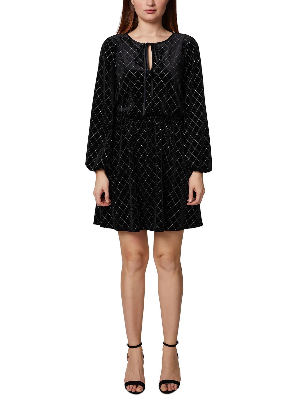 

Короткое мини-платье из бархата для женщин Petites SAGE COLLECTIVE, черный