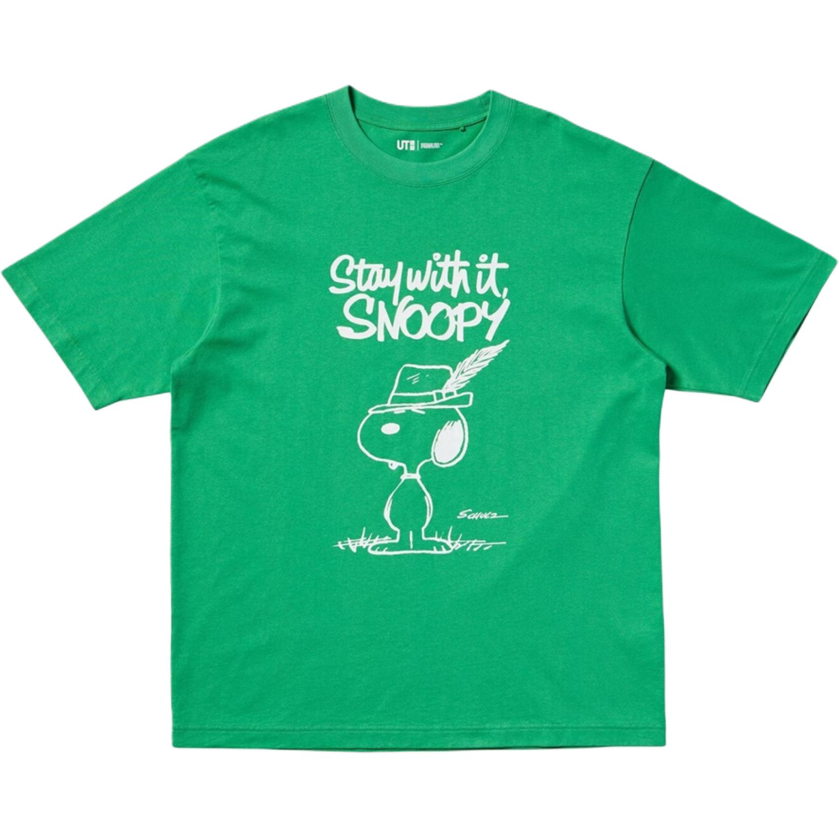 

Uniqlo Футболка унисекс, зеленая, из коллекции x PEANUTS Collaboration SS25, Зеленый, Uniqlo Футболка унисекс, зеленая, из коллекции x PEANUTS Collaboration SS25