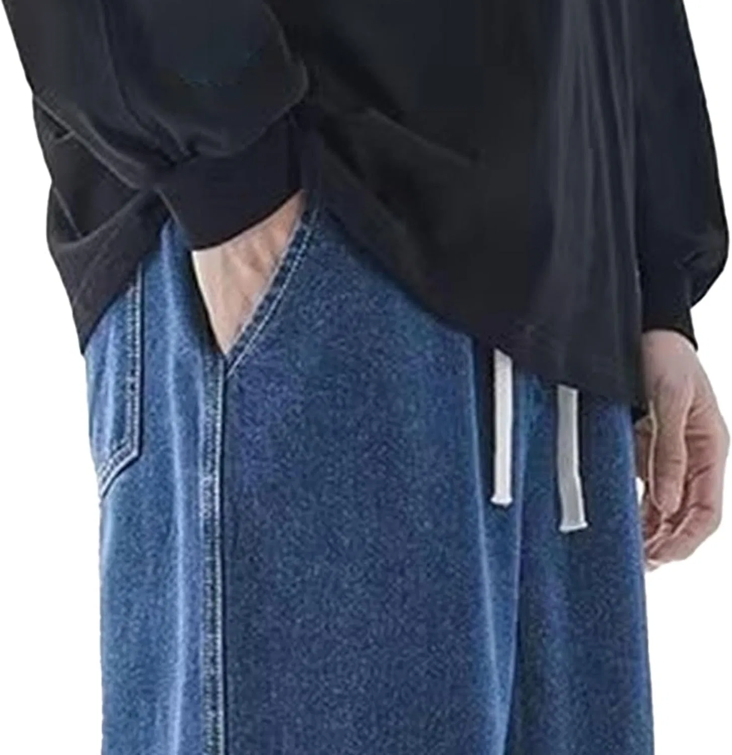 Джинсы свободные, Oversize, Dark Blue — фото 2