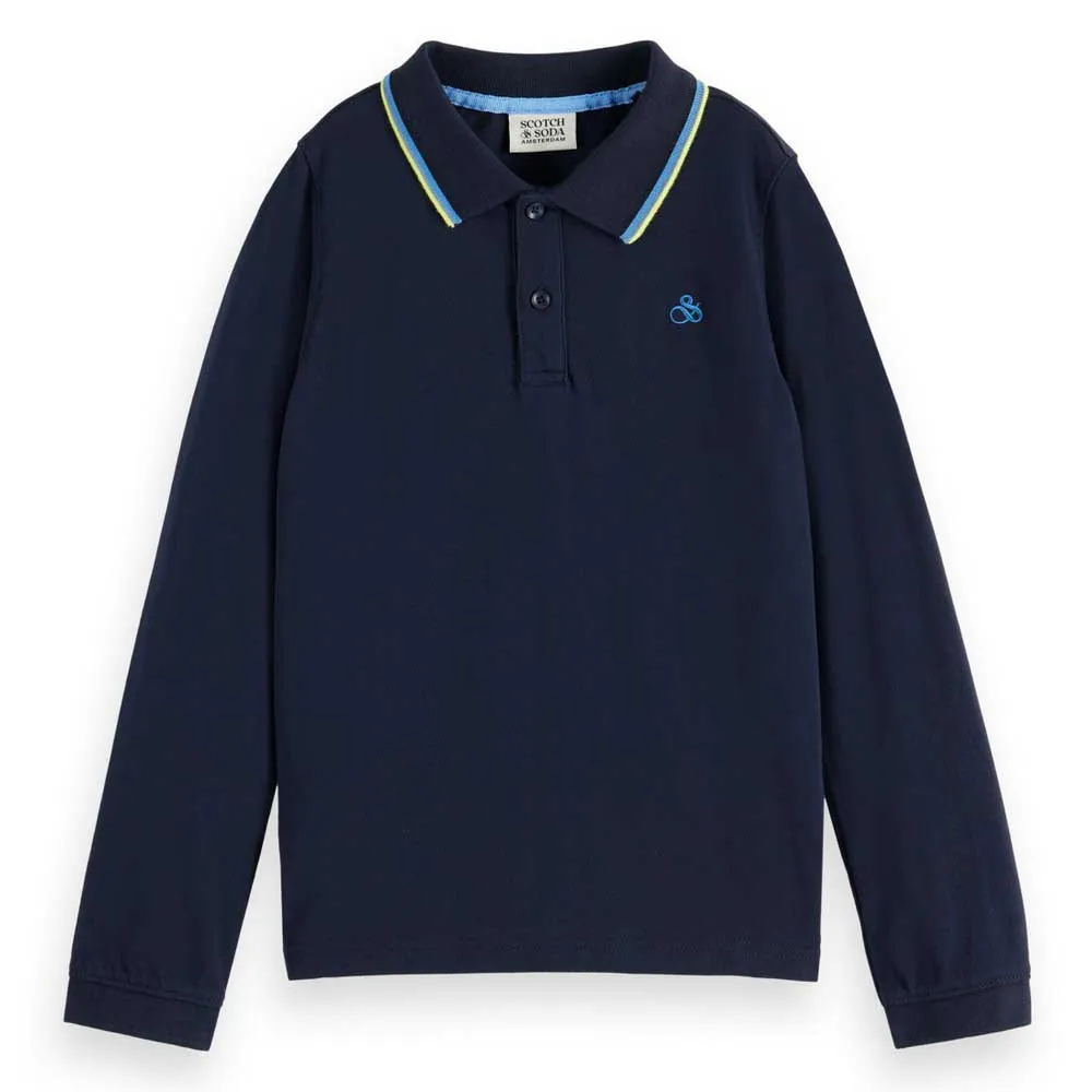 

Поло с длинным рукавом Scotch & Soda Pique, синий