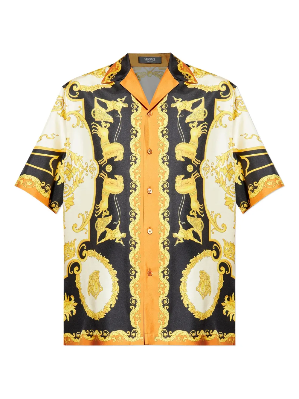 

Шелковая рубашка Coral Theatre Versace, черный