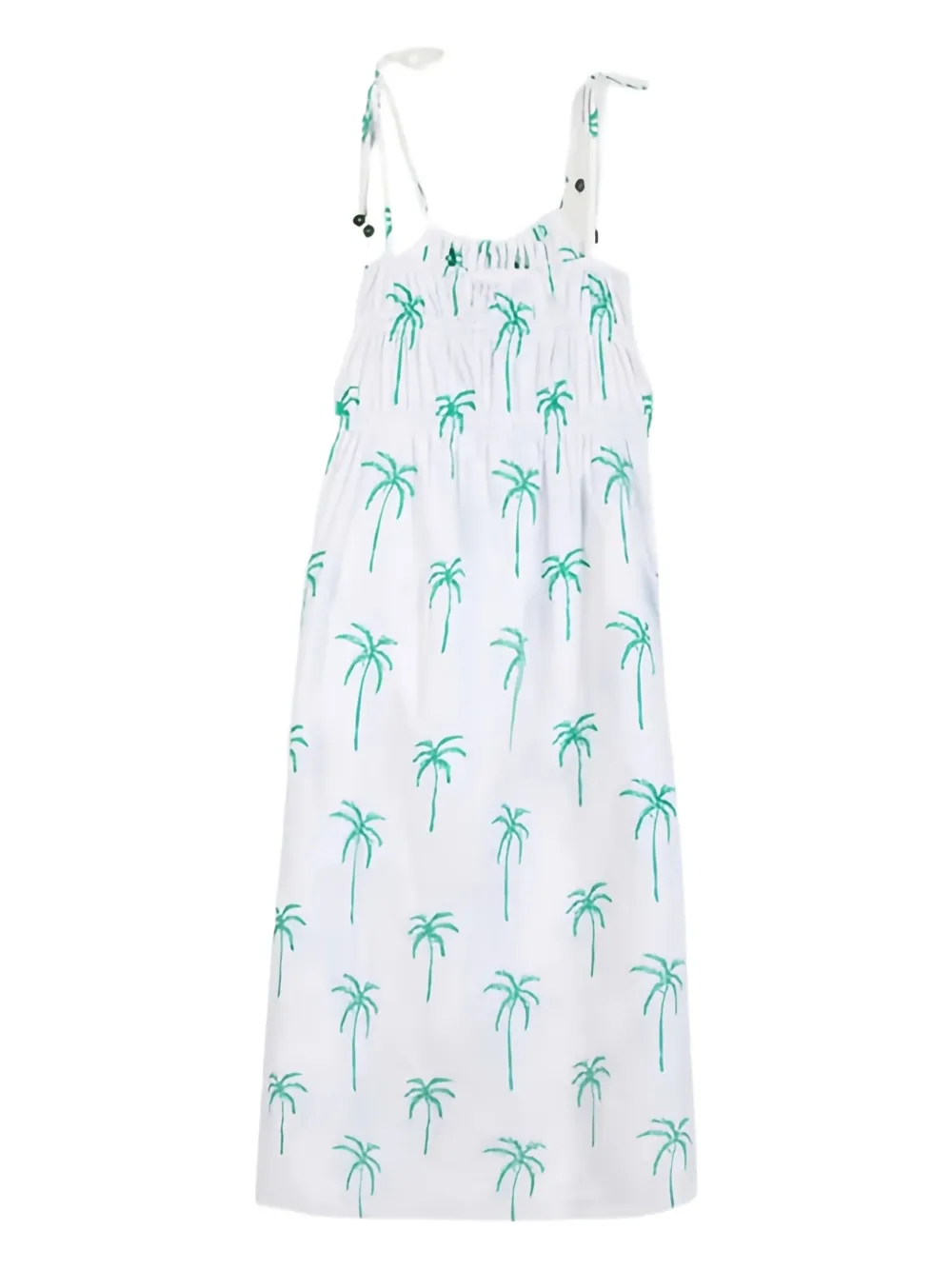 

Платье с вышивкой "пальмы" Maison Labiche, белый