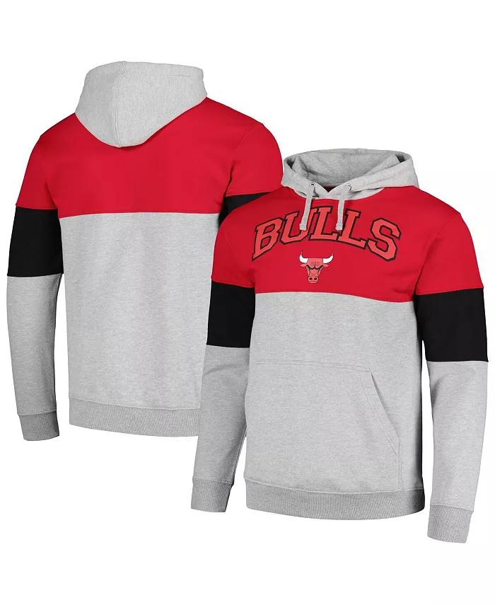 

Мужская красная толстовка с капюшоном Chicago Bulls контрастного кроя Fanatics