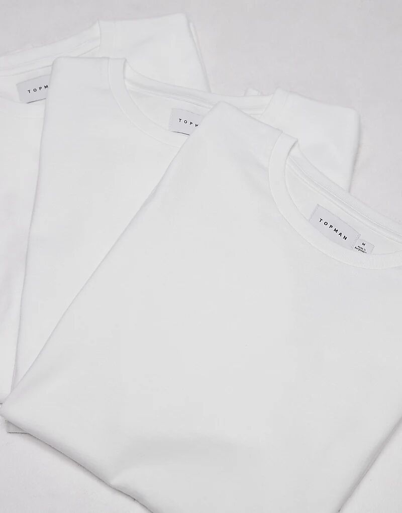 

Футболка Topman Classic Fit, 3 пары, белого цвета