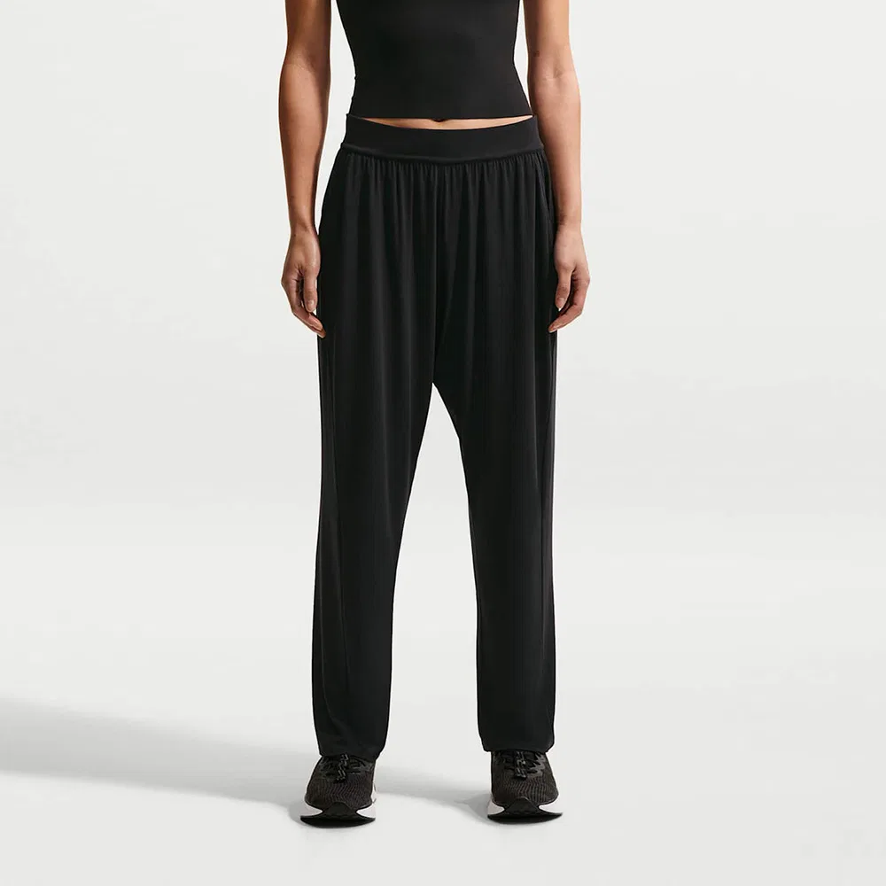 Женские брюки Zenvi Loose Fit Mid-Rise чёрно-серого цвета от Nike