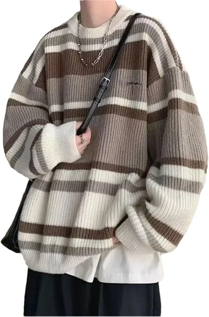 

Винтажный свитер в стиле кэжуал с цветными блоками и полосками