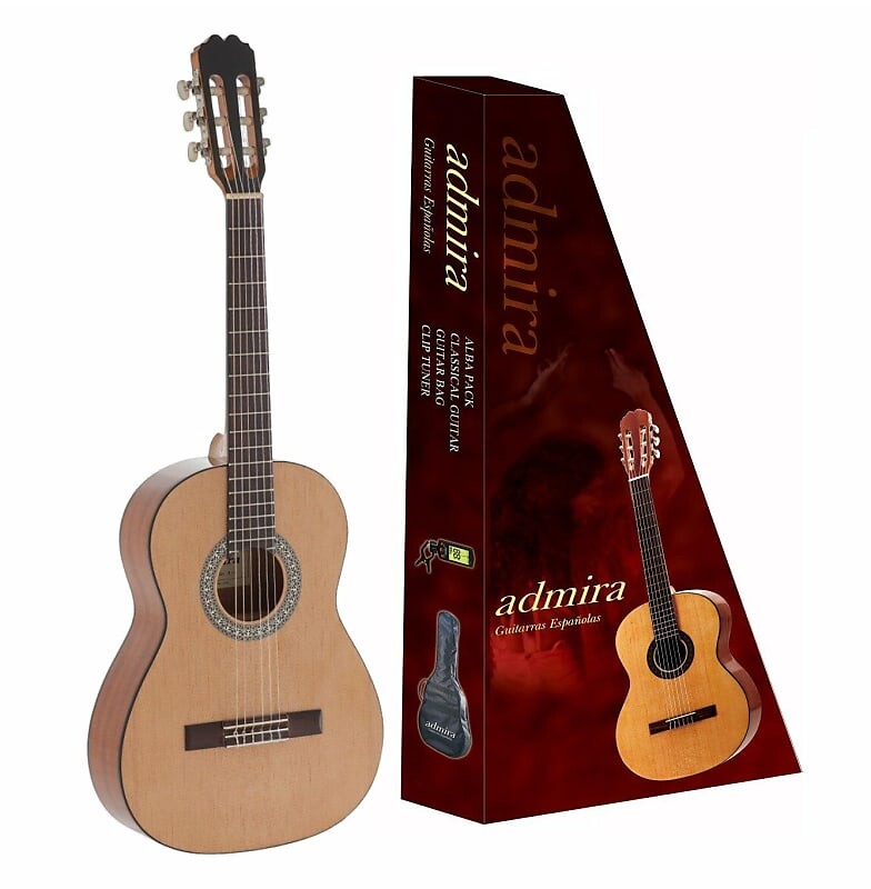 

Акустическая гитара Admira Guitar Pack Alba 3/4 Classical Guitar w/ Tuner, Gig Bag & Color Box