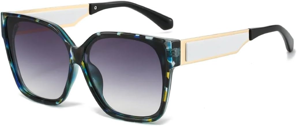 

Модные квадратные солнцезащитные очки для женщин, градиентные солнцезащитные очки UV400, ретро-очки для мужчин, трендовые солнцезащитные очки TVTBBVV, Blue Leopard Gray