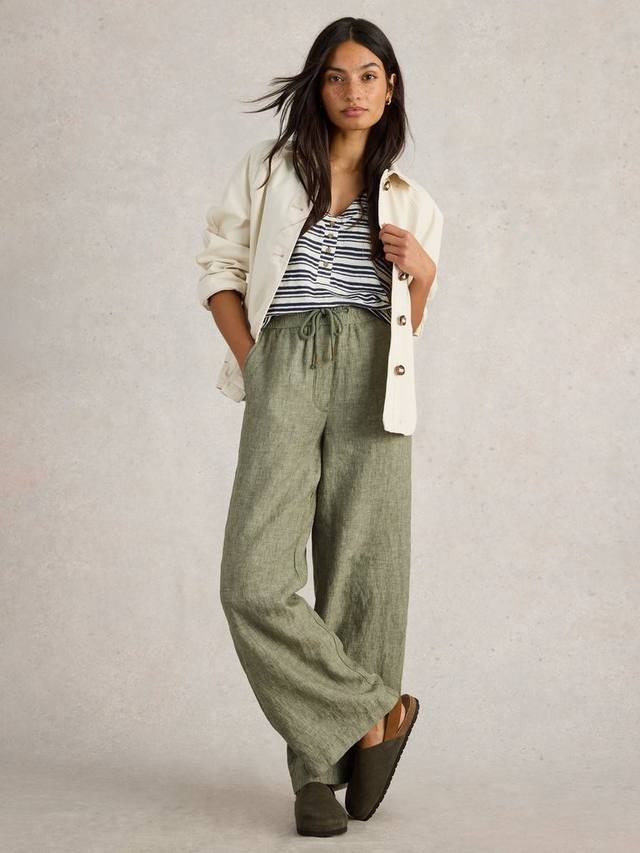

Брюки из чистого льна belle White Stuff, цвет Mid Green