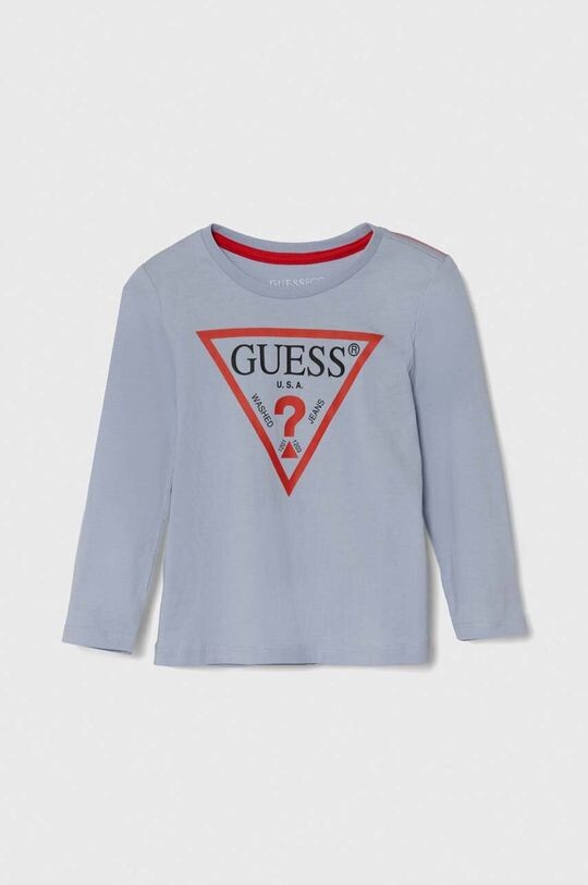 

Хлопковая рубашка с длинными рукавами для мальчиков и девочек Guess, синий