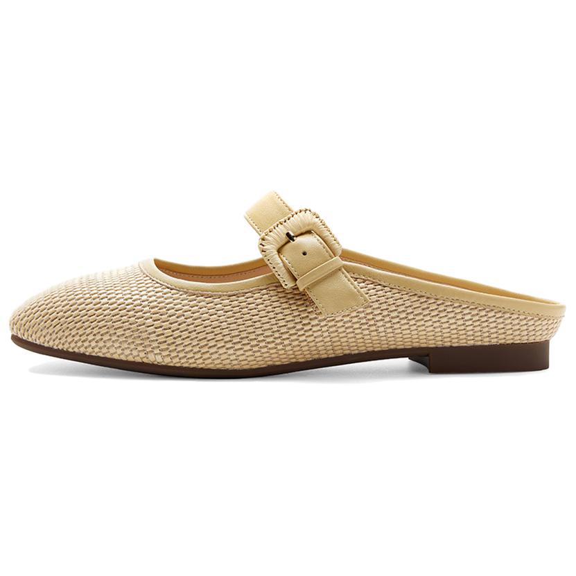 NINE WEST Женские плетеные тапочки с закрытым носком абрикосовые, цвет Apricot
