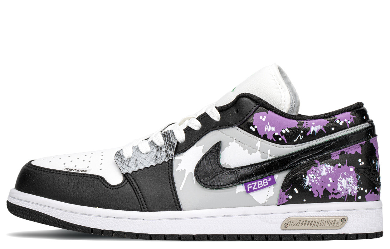 

Кроссовки Air Jordan 1 Vintage Basketball Shoes Men Low-top Black/purple, фиолетовый