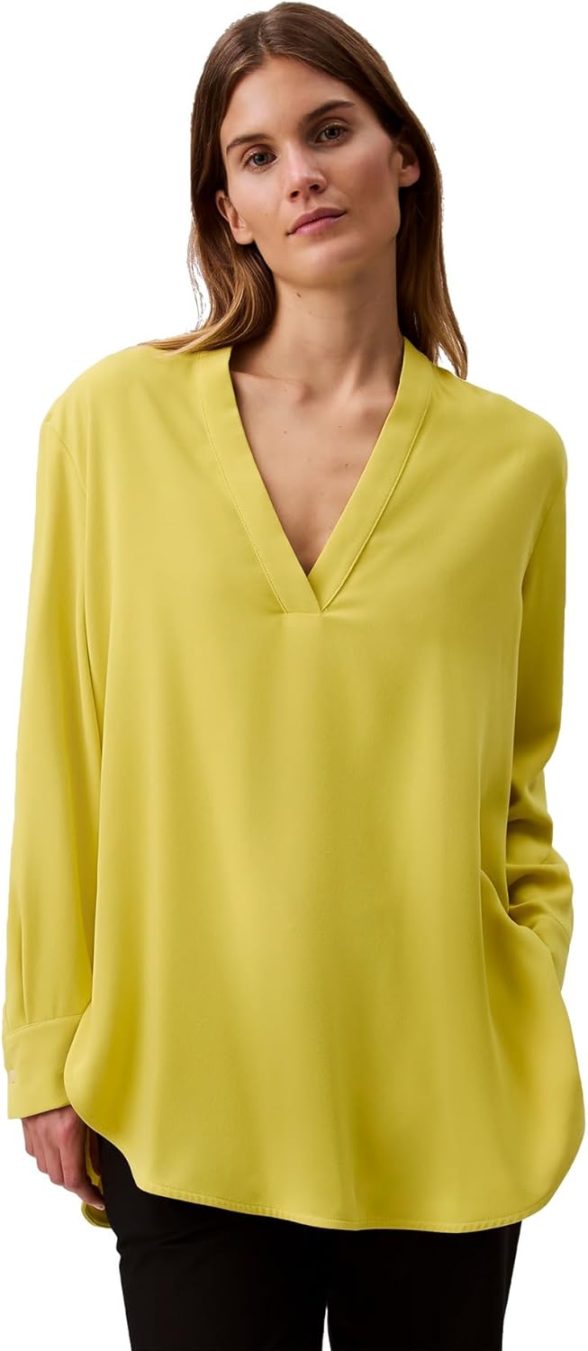 

Женская свободная блузка Calvin Klein с V-образным вырезом, Warm Olive