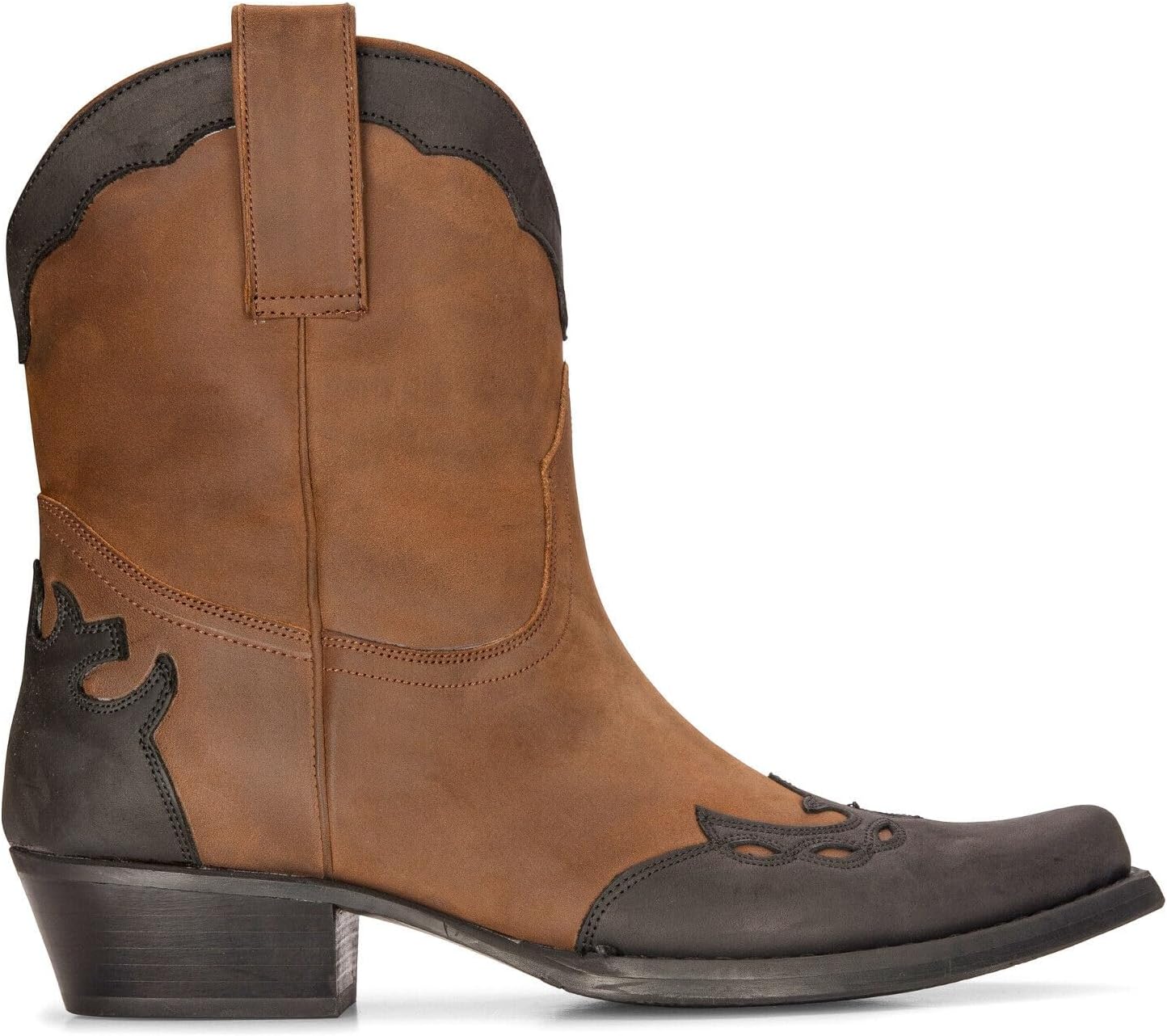 

Мужские кожаные ковбойские сапоги коричневого цвета с кубинским каблуком и заостренным носком Infinity Leather