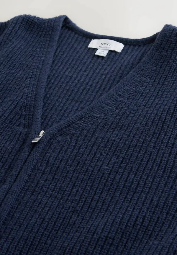 Свободный крой, кардиган на молнии Next, Navy Blue — фото 3