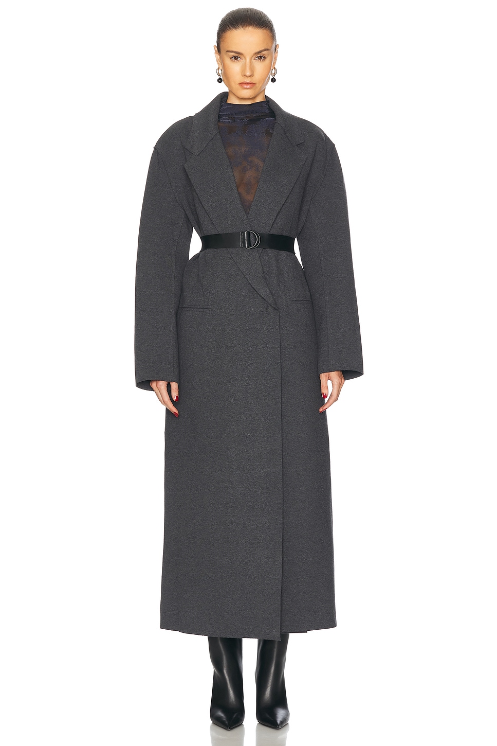 

Двубортное пальто оверсайз Norma Kamali, цвет Dark Heather Grey, Серый, Двубортное пальто оверсайз Norma Kamali, цвет Dark Heather Grey