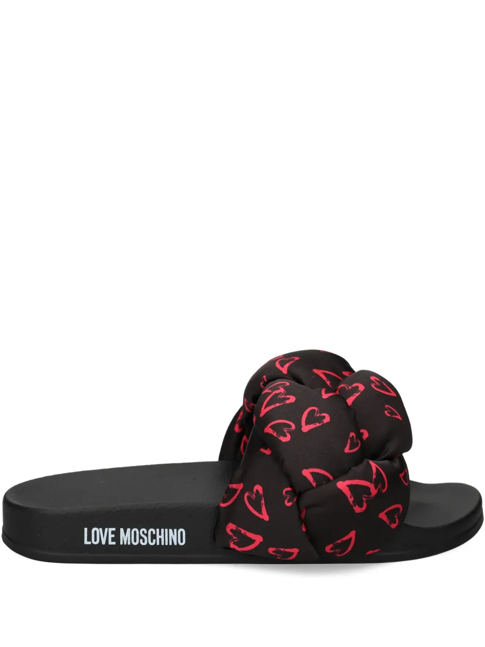 Слайды с принтом сердца Love Moschino, черный
