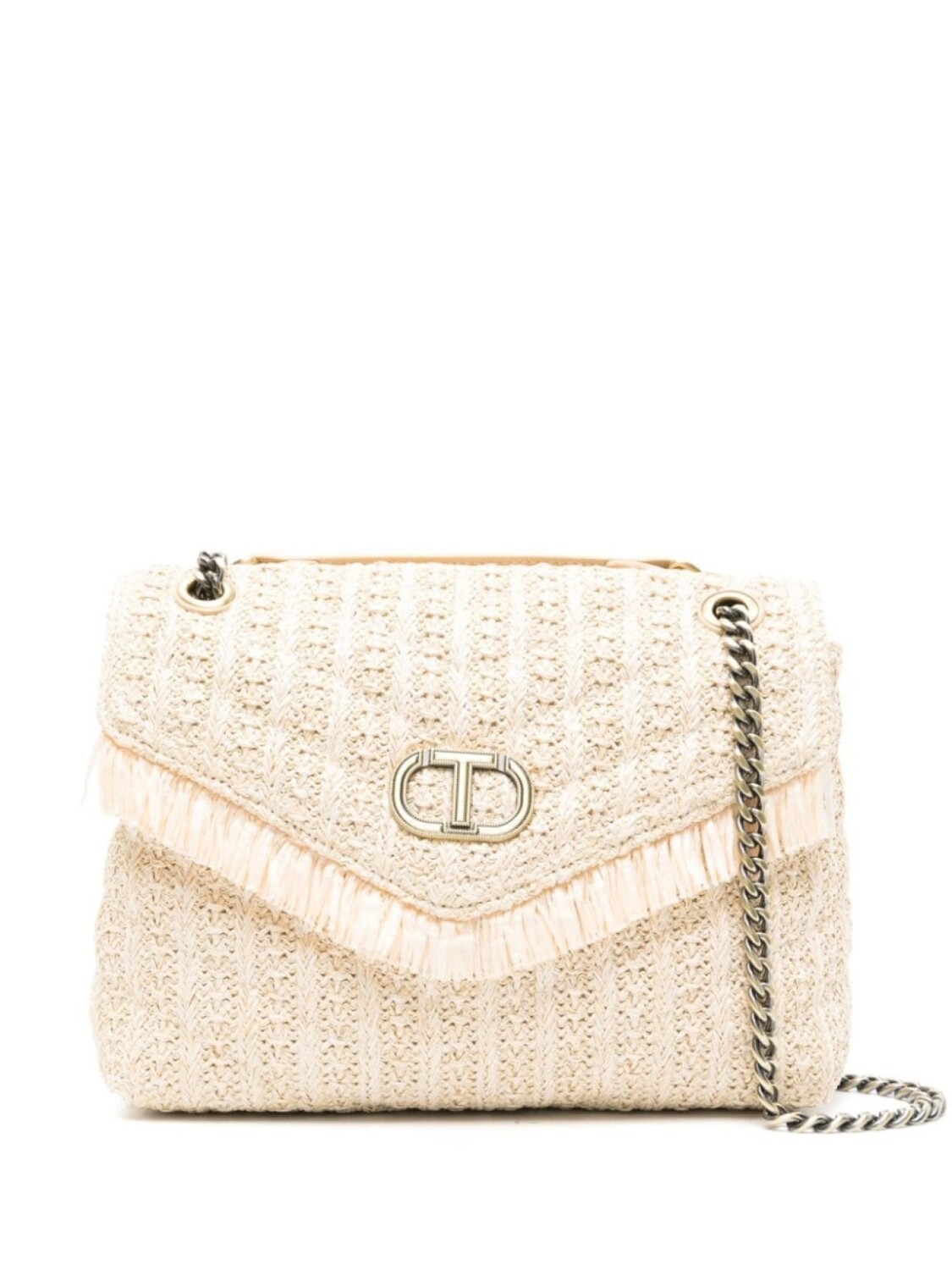 

TWINSET сумка на плечо Oval-T из рафии, серый