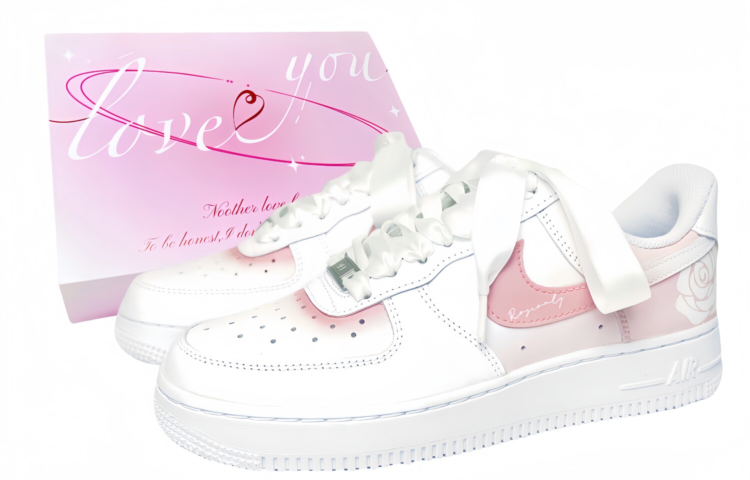 

Кроссовки Nike Air Force 1 Skateboard Shoes Women's Low-Top White Pink, белый